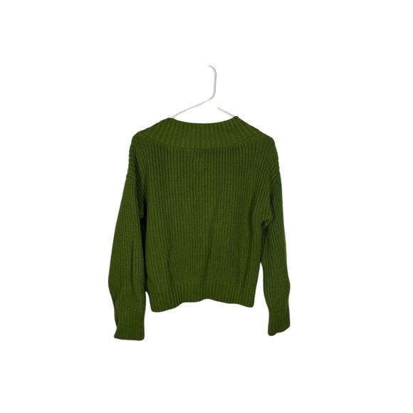 Abercrombie‎ & Fitch V-Neck Sweater Olive Green Knit Pullover Casual Size S - Picture 1 of 3
